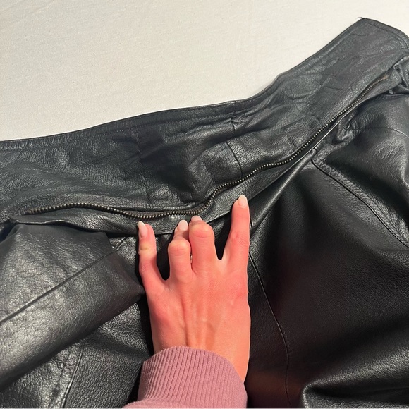 Vintage American Leather Black Long Genuine Leather Jacket - Picture 11 of 16